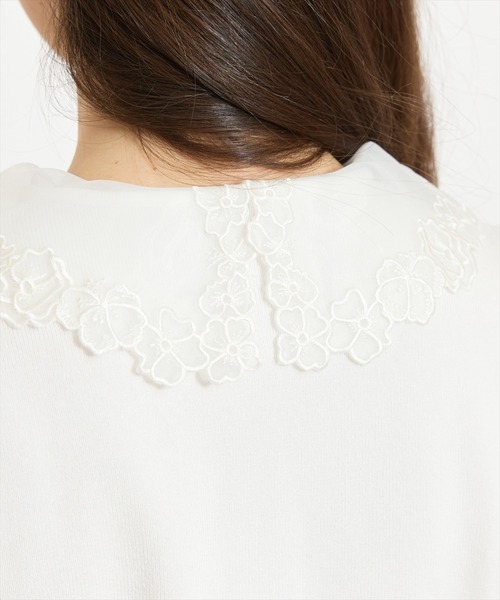 WILLSELECTION（ウィルセレクション）の「シアーレースカラーカーディガン（カーディガン/ボレロ・レディース・オフホワイト/イエロー/ネイビー/ラベンダー・FREE）」の10枚目の写真