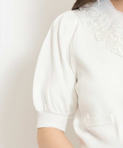 WILLSELECTION（ウィルセレクション）の「シアーレースカラーカーディガン（カーディガン/ボレロ・レディース・オフホワイト/イエロー/ネイビー/ラベンダー・FREE）」の11枚目の写真