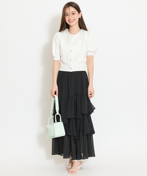 WILLSELECTION（ウィルセレクション）の「シアーレースカラーカーディガン（カーディガン/ボレロ・レディース・オフホワイト/イエロー/ネイビー/ラベンダー・FREE）」の13枚目の写真