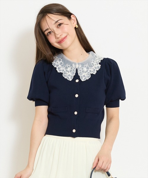 WILLSELECTION（ウィルセレクション）の「シアーレースカラーカーディガン（カーディガン/ボレロ・レディース・オフホワイト/イエロー/ネイビー/ラベンダー・FREE）」の15枚目の写真