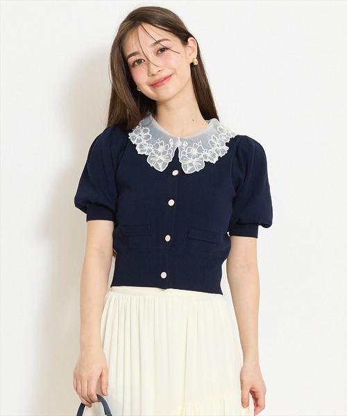 WILLSELECTION（ウィルセレクション）の「シアーレースカラーカーディガン（カーディガン/ボレロ・レディース・オフホワイト/イエロー/ネイビー/ラベンダー・FREE）」の16枚目の写真