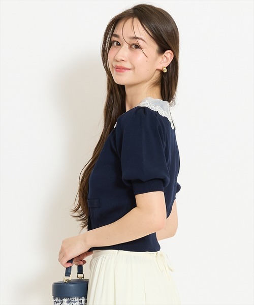 WILLSELECTION（ウィルセレクション）の「シアーレースカラーカーディガン（カーディガン/ボレロ・レディース・オフホワイト/イエロー/ネイビー/ラベンダー・FREE）」の17枚目の写真