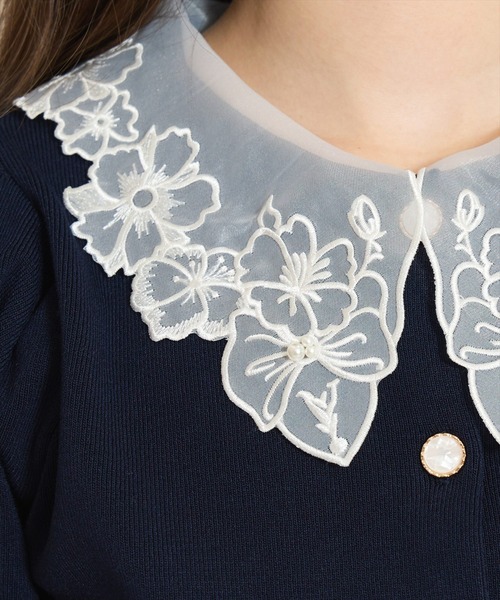 WILLSELECTION（ウィルセレクション）の「シアーレースカラーカーディガン（カーディガン/ボレロ・レディース・オフホワイト/イエロー/ネイビー/ラベンダー・FREE）」の21枚目の写真