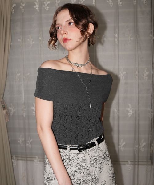 IMARI(イマリ)の「【 IMARI / イマリ 】 レース オフショル カットソー #(Tシャツ/カットソー・レディース・ホワイト/ブラック/グレー/ピンク/ライトブルー・FREE)」の12枚目の写真
