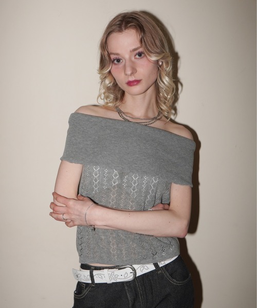 IMARI(イマリ)の「【 IMARI / イマリ 】 レース オフショル カットソー #(Tシャツ/カットソー・レディース・ホワイト/ブラック/グレー/ピンク/ライトブルー・FREE)」の15枚目の写真