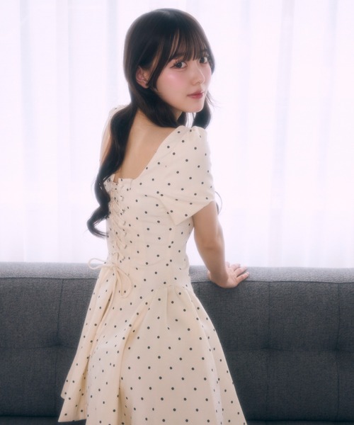TITTY&CO.(ティティーアンドコー)の「ドットワンピース(ワンピース・レディース・ブラック/ホワイト・FREE)」の8枚目の写真