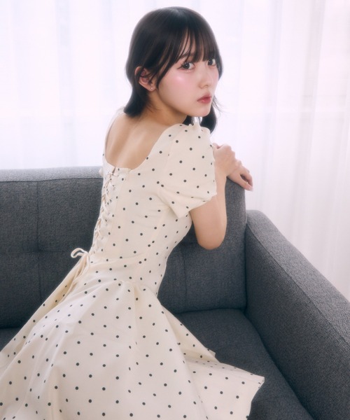 TITTY&CO.(ティティーアンドコー)の「ドットワンピース(ワンピース・レディース・ブラック/ホワイト・FREE)」の10枚目の写真