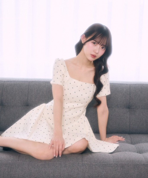 TITTY&CO.(ティティーアンドコー)の「ドットワンピース(ワンピース・レディース・ブラック/ホワイト・FREE)」の6枚目の写真