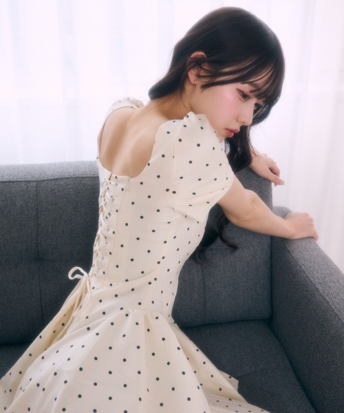 TITTY&CO.(ティティーアンドコー)の「ドットワンピース(ワンピース・レディース・ブラック/ホワイト・FREE)」の3枚目の写真