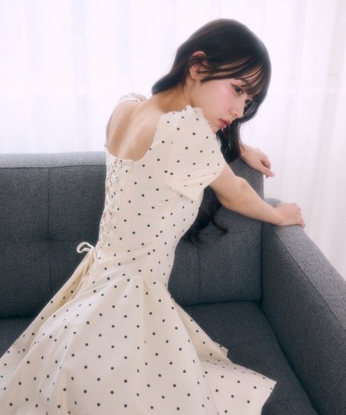 TITTY&CO.(ティティーアンドコー)の「ドットワンピース(ワンピース・レディース・ブラック/ホワイト・FREE)」の5枚目の写真
