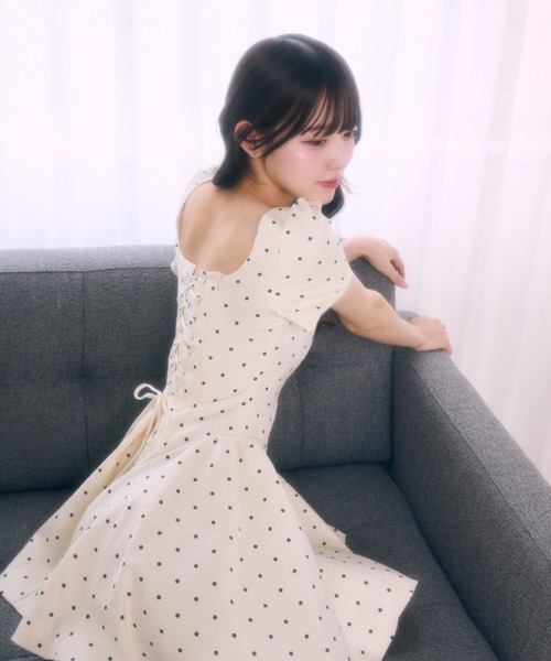 TITTY&CO.(ティティーアンドコー)の「ドットワンピース(ワンピース・レディース・ブラック/ホワイト・FREE)」の12枚目の写真