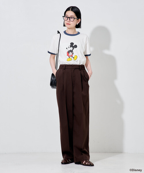 FREAK'S STORE（フリークスストア）の「【MICKEY MOUSE】 リンガーTシャツ/ミッキーマウス/ミニーマウス（Tシャツ/カットソー・レディース・ナチュラル/オフホワイト・ﾌﾘ-）」の11枚目の写真