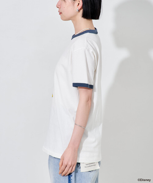 FREAK'S STORE（フリークスストア）の「【MICKEY MOUSE】 リンガーTシャツ/ミッキーマウス/ミニーマウス（Tシャツ/カットソー・レディース・ナチュラル/オフホワイト・ﾌﾘ-）」の18枚目の写真
