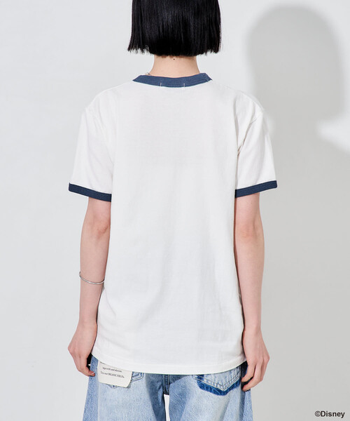 FREAK'S STORE（フリークスストア）の「【MICKEY MOUSE】 リンガーTシャツ/ミッキーマウス/ミニーマウス（Tシャツ/カットソー・レディース・ナチュラル/オフホワイト・ﾌﾘ-）」の17枚目の写真