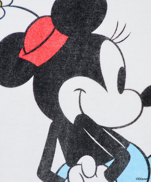 FREAK'S STORE（フリークスストア）の「【MICKEY MOUSE】 リンガーTシャツ/ミッキーマウス/ミニーマウス（Tシャツ/カットソー・レディース・ナチュラル/オフホワイト・ﾌﾘ-）」の12枚目の写真