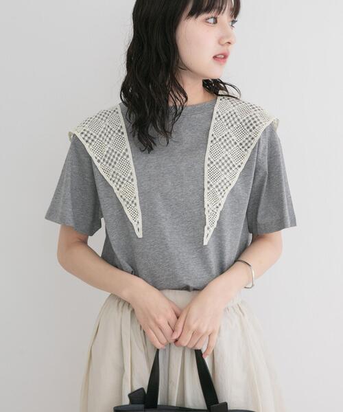 ITEMS URBANRESEARCH（アイテムズ アーバンリサーチ）の「シルケット半袖Tシャツ（Tシャツ/カットソー・レディース・マスタード/ホワイト/グレー/ブラック・FREE）」の4枚目の写真