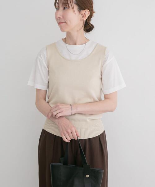 ITEMS URBANRESEARCH（アイテムズ アーバンリサーチ）の「シルケット半袖Tシャツ（Tシャツ/カットソー・レディース・マスタード/ホワイト/グレー/ブラック・FREE）」の2枚目の写真