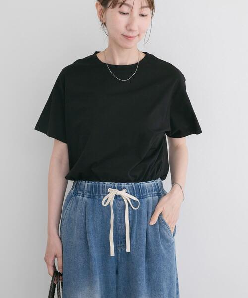 ITEMS URBANRESEARCH（アイテムズ アーバンリサーチ）の「シルケット半袖Tシャツ（Tシャツ/カットソー・レディース・マスタード/ホワイト/グレー/ブラック・FREE）」の3枚目の写真