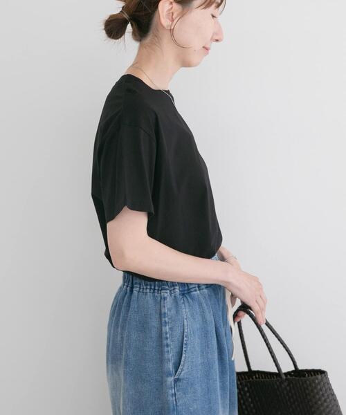 ITEMS URBANRESEARCH（アイテムズ アーバンリサーチ）の「シルケット半袖Tシャツ（Tシャツ/カットソー・レディース・マスタード/ホワイト/グレー/ブラック・FREE）」の22枚目の写真