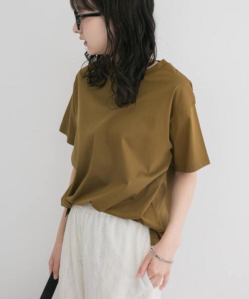 ITEMS URBANRESEARCH（アイテムズ アーバンリサーチ）の「シルケット半袖Tシャツ（Tシャツ/カットソー・レディース・マスタード/ホワイト/グレー/ブラック・FREE）」の9枚目の写真