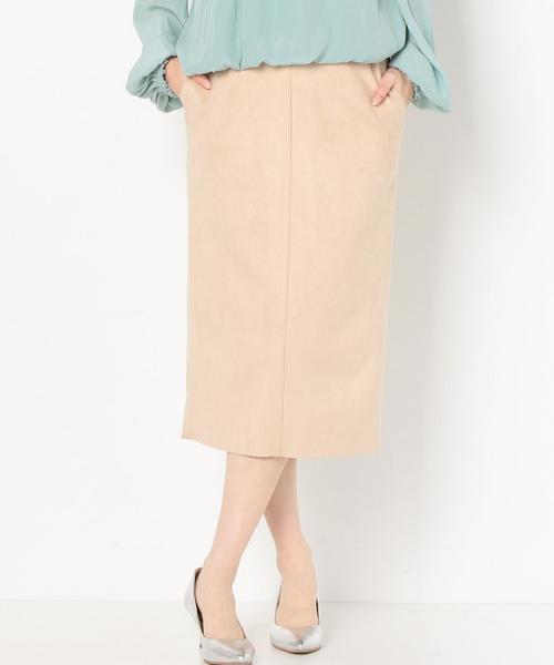 Another Edition(アナザーエディション)の「フェイクスウェードタイトスカート/AEBFC FAKE SUEDE TIGHT◆(スカート・レディース・ナチュラル/オリーブ・MEDIUM/SMALL)」の2枚目の写真