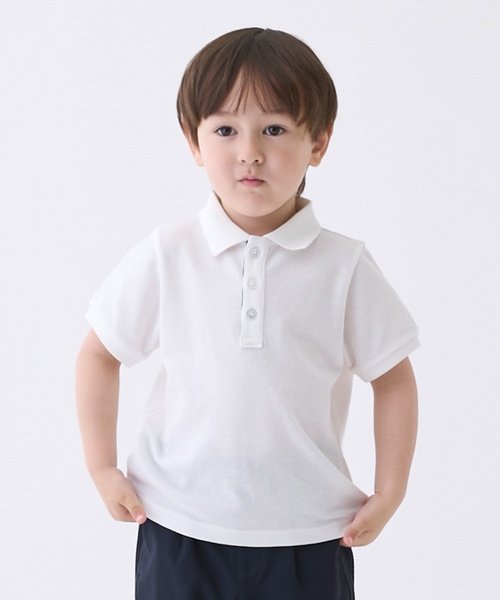 petit main(プティマイン)の「ポロシャツ(ポロシャツ・キッズ・オフホワイト・130cm/120cm/100cm/90cm/110cm)」の1枚目の写真