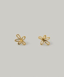 【汗や水に強い】〈ステンレス〉ラインフラワーピアス