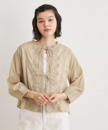 LauraAshley ローラアシュレイ ペイズリー柄 ブラウス ベージュ L LAURA ASHLEY（ローラアシュレイ） 送料無料 シルク混 花柄ブラウス