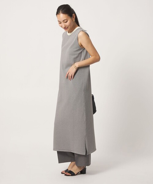A DAY IN THE LIFE UNITED ARROWS（アデイインザライフユナイテッドアローズ）の「ワッフルボーダー ノースリーブワンピース ＜A DAY IN THE LIFE＞（ワンピース・レディース・グレー系/ケリーグリーン/オレンジ/ネイビー/ブラック/ダークブラウン・FREE）」の9枚目の写真