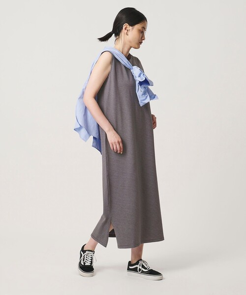 A DAY IN THE LIFE UNITED ARROWS（アデイインザライフユナイテッドアローズ）の「ワッフルボーダー ノースリーブワンピース ＜A DAY IN THE LIFE＞（ワンピース・レディース・グレー系/ケリーグリーン/オレンジ/ネイビー/ブラック/ダークブラウン・FREE）」の10枚目の写真