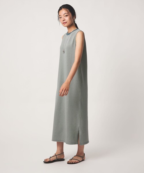 A DAY IN THE LIFE UNITED ARROWS（アデイインザライフユナイテッドアローズ）の「ワッフルボーダー ノースリーブワンピース ＜A DAY IN THE LIFE＞（ワンピース・レディース・グレー系/ケリーグリーン/オレンジ/ネイビー/ブラック/ダークブラウン・FREE）」の11枚目の写真