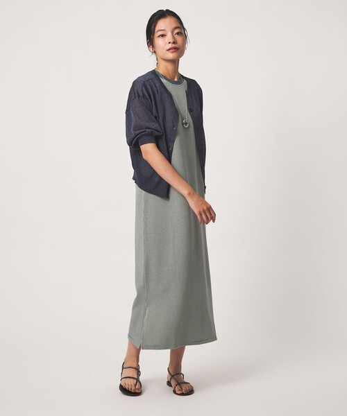 A DAY IN THE LIFE UNITED ARROWS（アデイインザライフユナイテッドアローズ）の「ワッフルボーダー ノースリーブワンピース ＜A DAY IN THE LIFE＞（ワンピース・レディース・グレー系/ケリーグリーン/オレンジ/ネイビー/ブラック/ダークブラウン・FREE）」の12枚目の写真