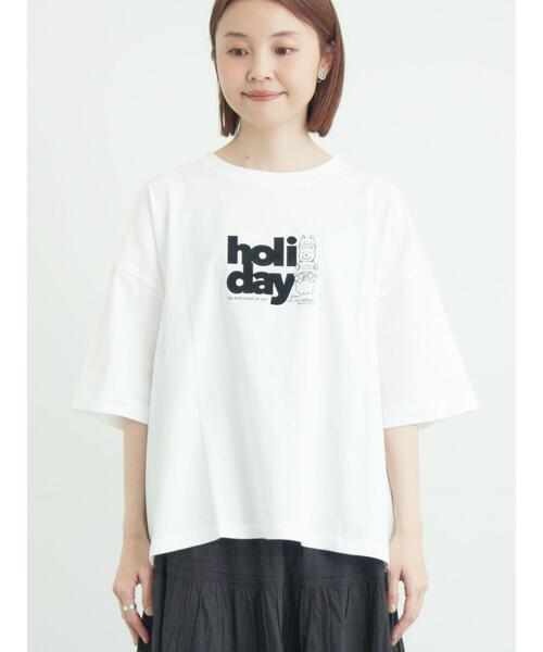 Samansa Mos2(サマンサ モスモス)の「ヴィンテージ風天竺おじさんフロッキープリントTシャツ(Tシャツ/カットソー・レディース・チャコールグレー/オフホワイト/グレー・F)」の19枚目の写真