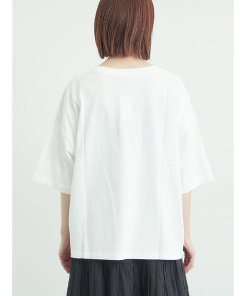 Samansa Mos2(サマンサ モスモス)の「ヴィンテージ風天竺おじさんフロッキープリントTシャツ(Tシャツ/カットソー・レディース・チャコールグレー/オフホワイト/グレー・F)」の17枚目の写真