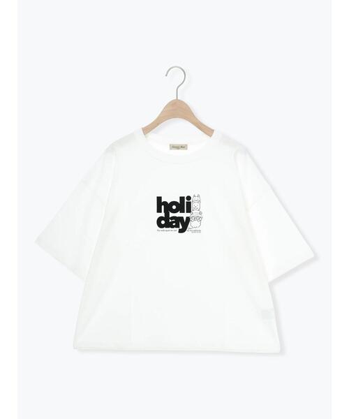 Samansa Mos2(サマンサ モスモス)の「ヴィンテージ風天竺おじさんフロッキープリントTシャツ(Tシャツ/カットソー・レディース・チャコールグレー/オフホワイト/グレー・F)」の10枚目の写真