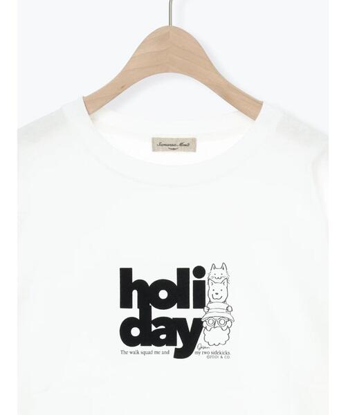 Samansa Mos2(サマンサ モスモス)の「ヴィンテージ風天竺おじさんフロッキープリントTシャツ(Tシャツ/カットソー・レディース・チャコールグレー/オフホワイト/グレー・F)」の8枚目の写真