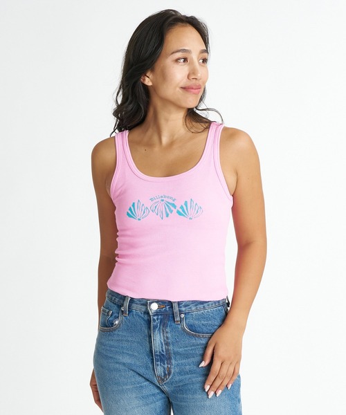 BILLABONG(ビラボン)の「BILLABONG ウィメンズ GRAPHIC BABY FIT TANK タンクトップ 【2026年夏モデル】(タンクトップ・レディース・ホワイト/ピンク系その他/グリーン系その他・MEDIUM)」の3枚目の写真