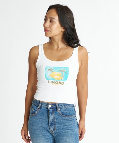 BILLABONG(ビラボン)の「BILLABONG ウィメンズ GRAPHIC BABY FIT TANK タンクトップ 【2026年夏モデル】(タンクトップ・レディース・ホワイト/ピンク系その他/グリーン系その他・MEDIUM)」の2枚目の写真