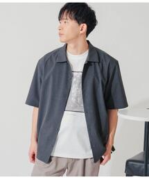 Park Slope NEWYORKER | 【吸水速乾・接触冷感・UVカット】サマートロピカル 半袖セミオープンカラーシャツ(Tシャツ/カットソー)