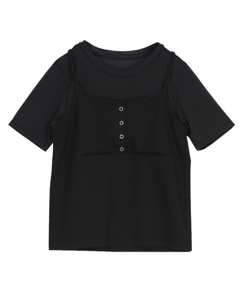 titivate(ティティベイト)の「キャミソールトップスドッキングTシャツ(Tシャツ/カットソー・レディース・ブラック/グレー/ベージュ・L/M)」の17枚目の写真