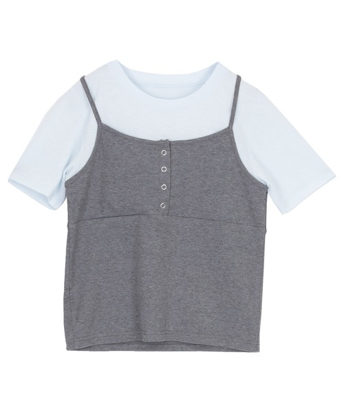 titivate(ティティベイト)の「キャミソールトップスドッキングTシャツ(Tシャツ/カットソー・レディース・ブラック/グレー/ベージュ・L/M)」の18枚目の写真