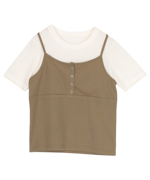 titivate(ティティベイト)の「キャミソールトップスドッキングTシャツ(Tシャツ/カットソー・レディース・ブラック/グレー/ベージュ・L/M)」の19枚目の写真