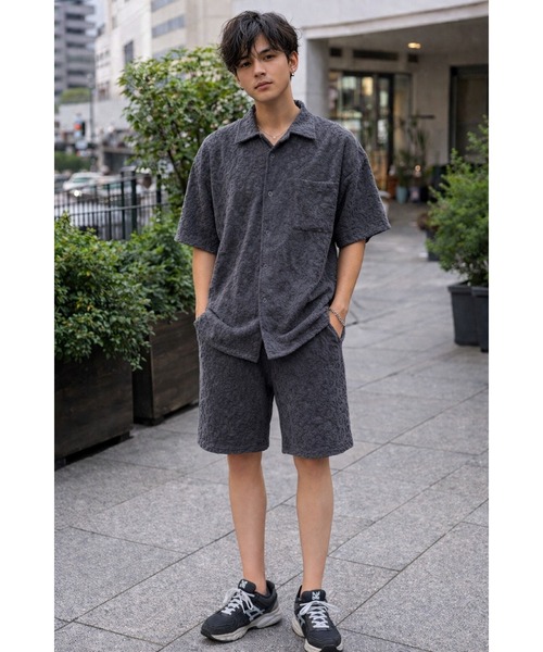 CERCA(チェルカ)の「【Bls】 【ZM】【Bling Leads】レオパード柄 パイルオープンカラーシャツ(シャツ/ブラウス・メンズ・ブラック/チャコール・L)」の2枚目の写真