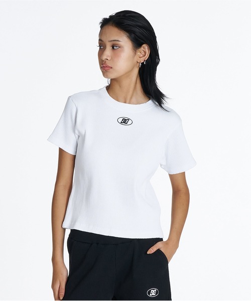 DC SHOES(ディーシーシューズ)の「DC Shoes ウィメンズ 26 WS TELECO JF SS Tシャツ 【2026年夏モデル】(Tシャツ/カットソー・レディース・ホワイト/ブラック/ブラック系その他・MEDIUM/LARGE/SMALL)」の1枚目の写真