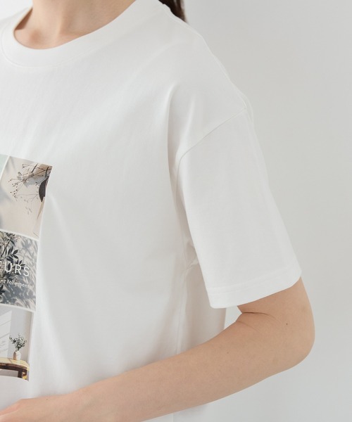 Honeys(ハニーズ)の「【ハニさら・接触冷感・UVカット・遮熱】フォトプリントTシャツ(Tシャツ/カットソー・レディース・オフホワイト/モカ/レッド/スミクロ/オレンジ・L/LL/M/S)」の9枚目の写真