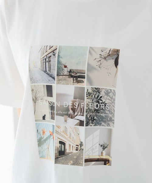 Honeys(ハニーズ)の「【ハニさら・接触冷感・UVカット・遮熱】フォトプリントTシャツ(Tシャツ/カットソー・レディース・オフホワイト/モカ/レッド/スミクロ/オレンジ・L/LL/M/S)」の11枚目の写真