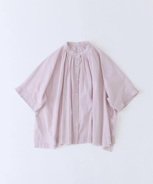conges payes ADIEU TRISTESSE(コンジェ ペイエ アデュートリステス)の「【FAVE】インドコットンタックスリーブブラウス(シャツ/ブラウス・レディース・チャコールグレー/ピンク/ミント・38)」の3枚目の写真