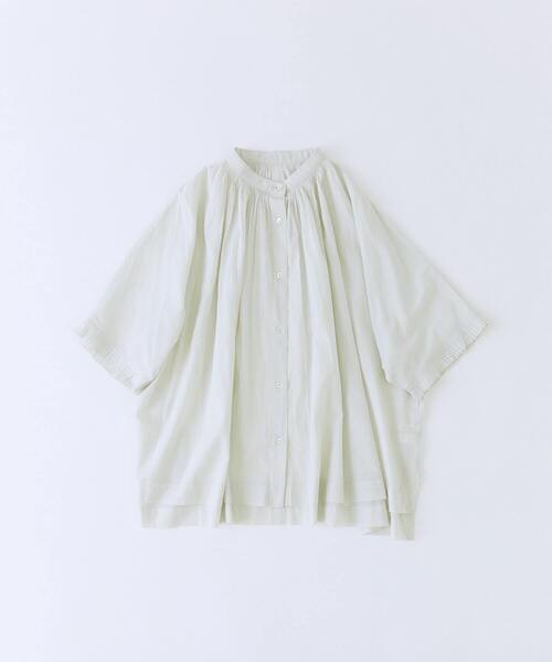 conges payes ADIEU TRISTESSE(コンジェ ペイエ アデュートリステス)の「【FAVE】インドコットンタックスリーブブラウス(シャツ/ブラウス・レディース・チャコールグレー/ピンク/ミント・38)」の1枚目の写真