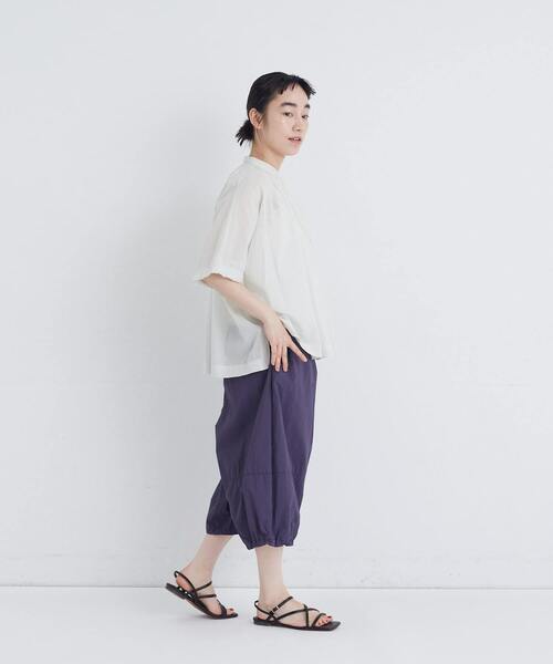 conges payes ADIEU TRISTESSE(コンジェ ペイエ アデュートリステス)の「【FAVE】インドコットンタックスリーブブラウス(シャツ/ブラウス・レディース・チャコールグレー/ピンク/ミント・38)」の5枚目の写真