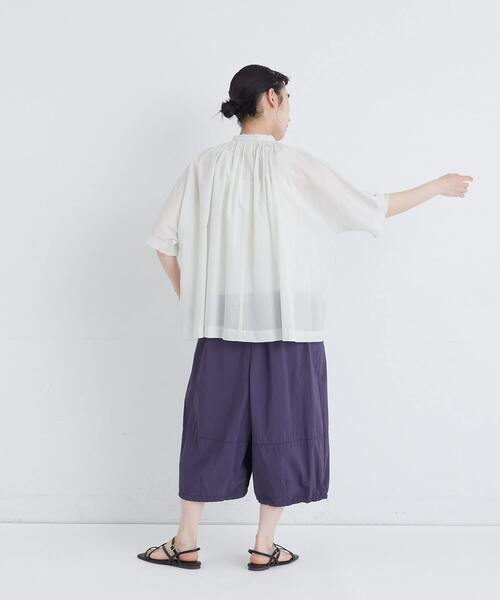 conges payes ADIEU TRISTESSE(コンジェ ペイエ アデュートリステス)の「【FAVE】インドコットンタックスリーブブラウス(シャツ/ブラウス・レディース・チャコールグレー/ピンク/ミント・38)」の6枚目の写真